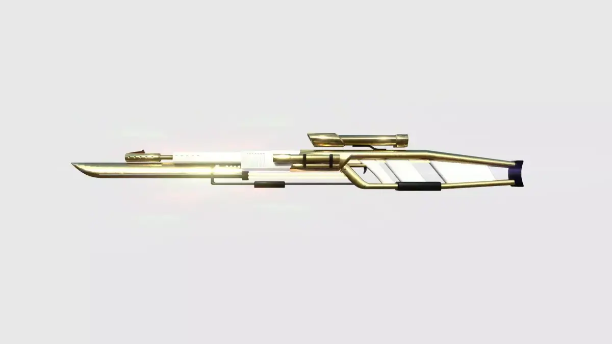 SciFi Sniper Gunblade A05 Golden - Fiction Weaponry Low-poly 3D model