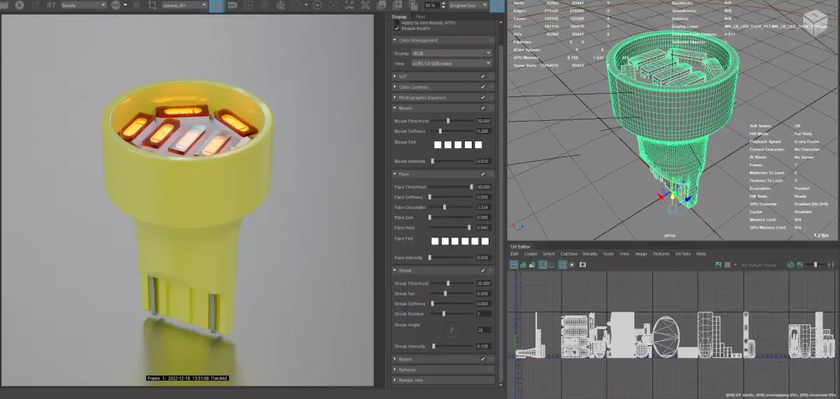 Photorealistic automotive lightbulb collection - item 017 3D model