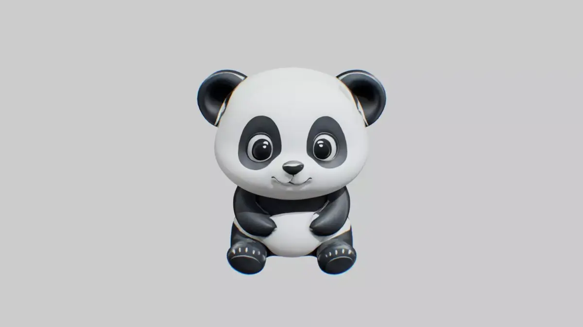 Panda Bear Low-poly 3D model purchase
