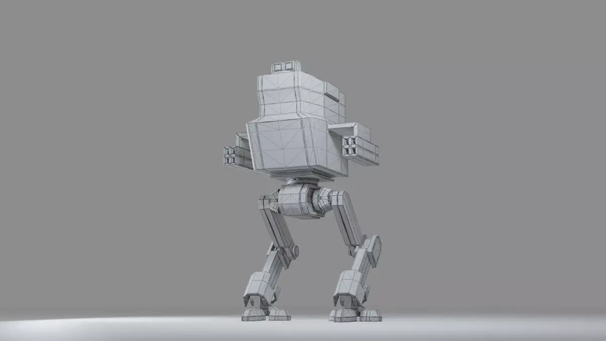 walker mecha  Low-poly 3D model