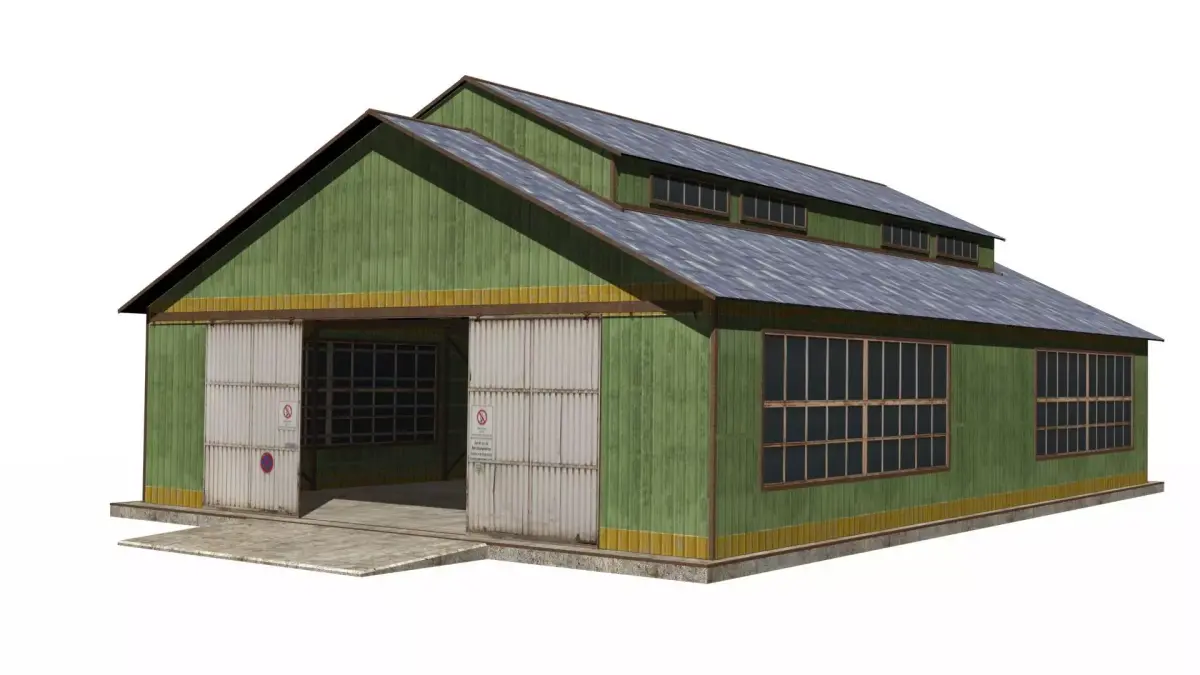 Warehouse house Low-poly 3D model buy