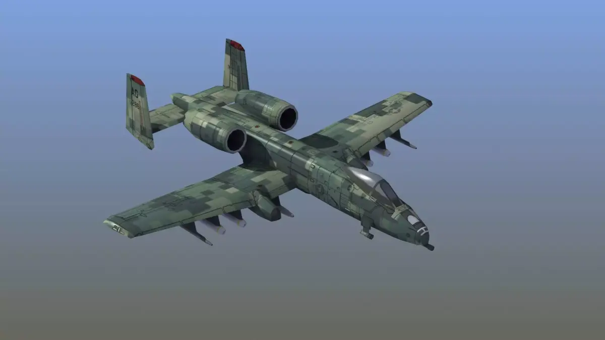 A10 Warthog Low-poly 3D model
