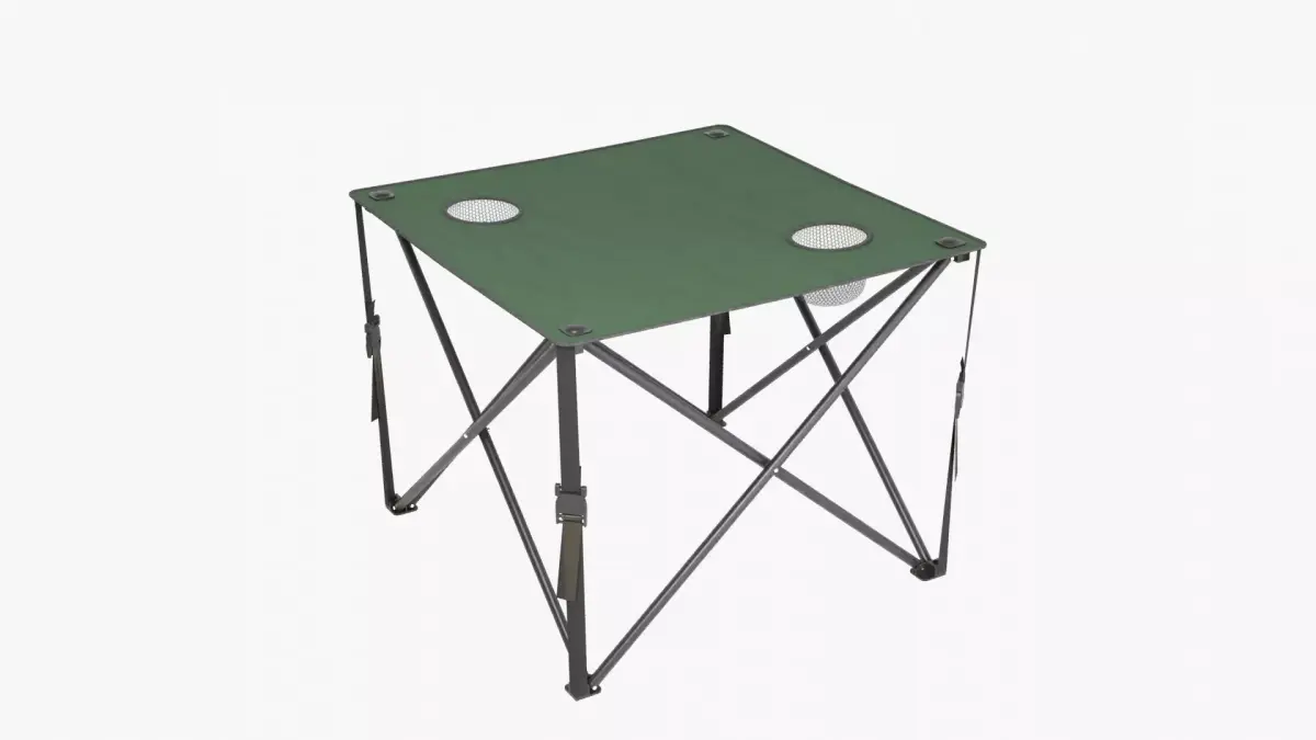 Camping Table Green Low-poly 3D model