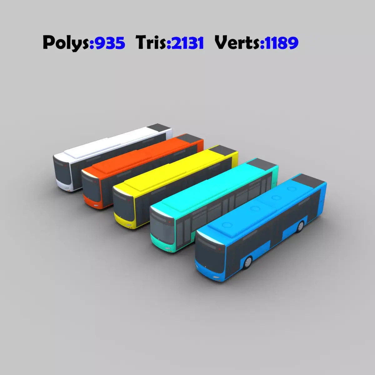 Low Poly Bus Low-poly 3D model buy