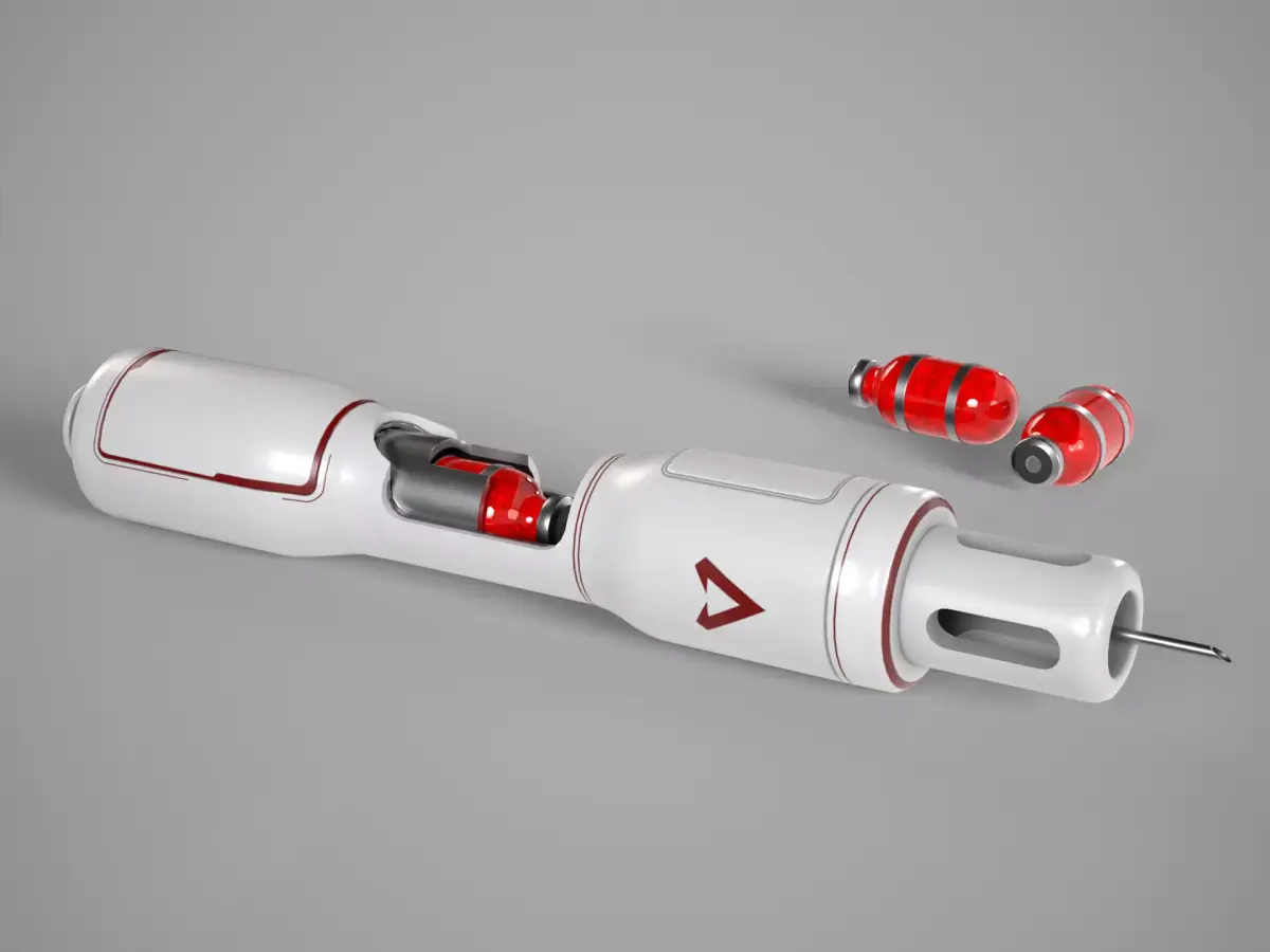 Futuristic SciFi medical injector Low-poly 3D model