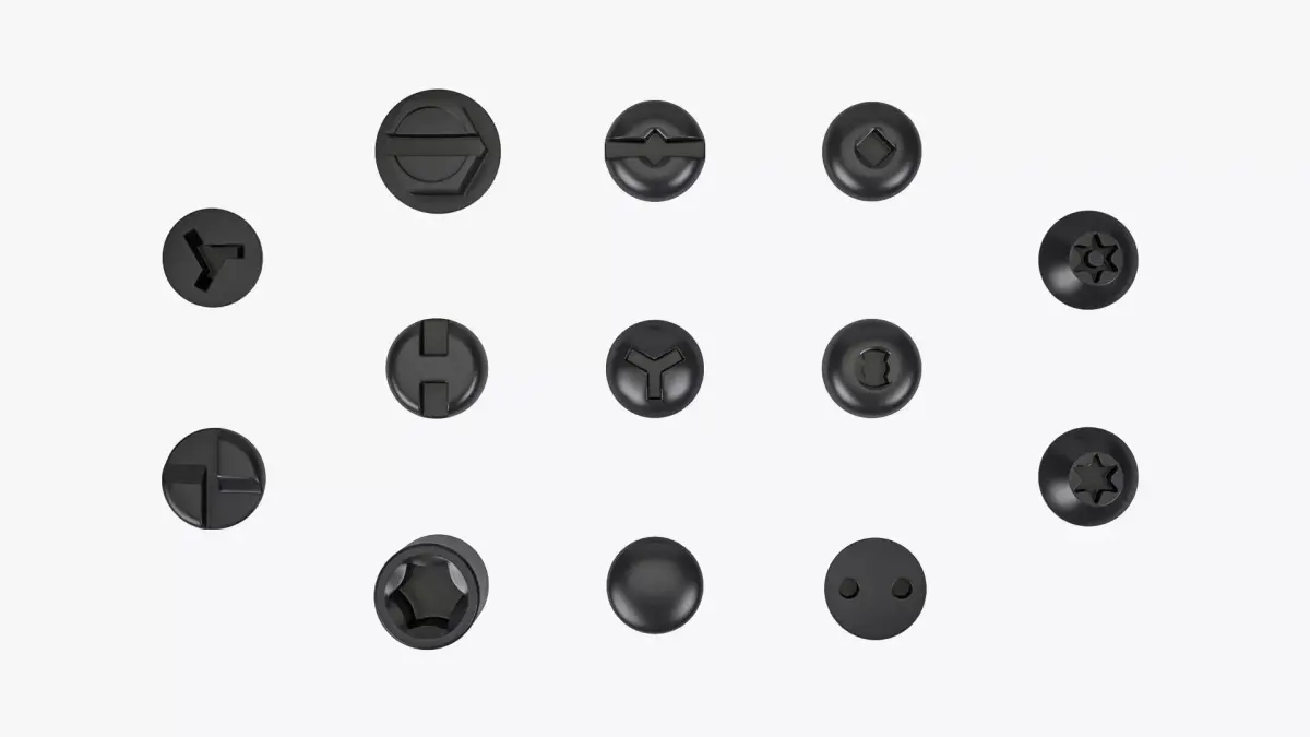 Screw Heads Collection 2 Low-poly 3D model