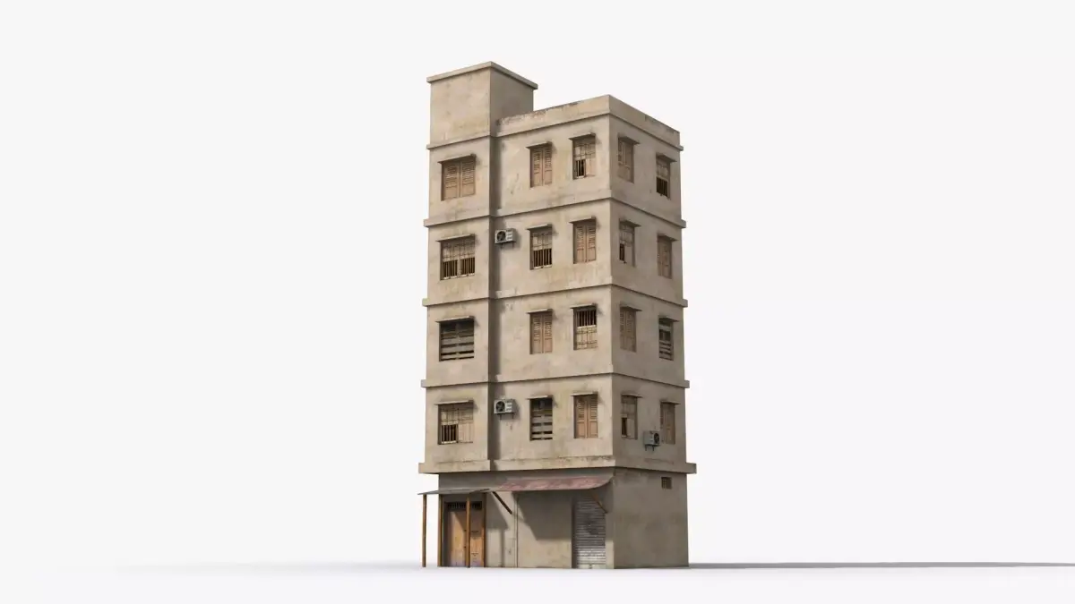 Arab Middle East Building x5 Low-poly 3D model