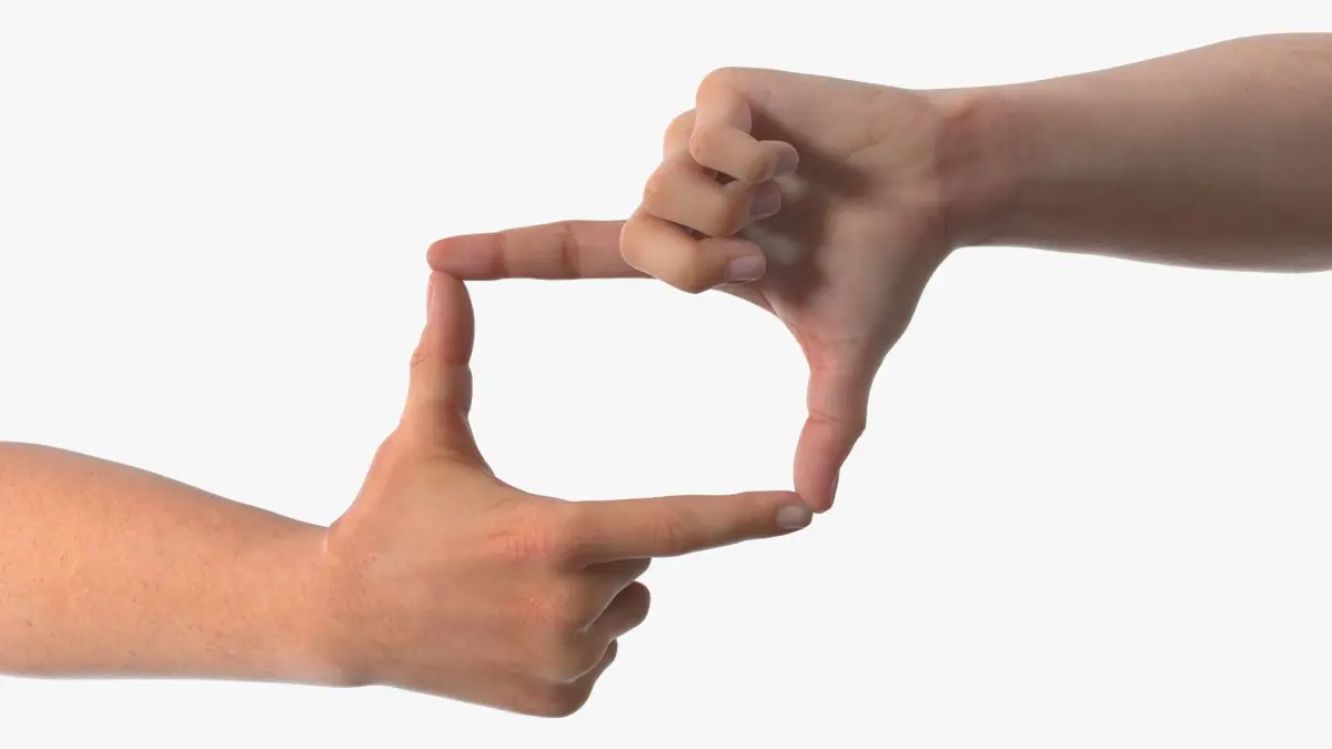 Realistic Male Hands Creating Framing Pose 3D model