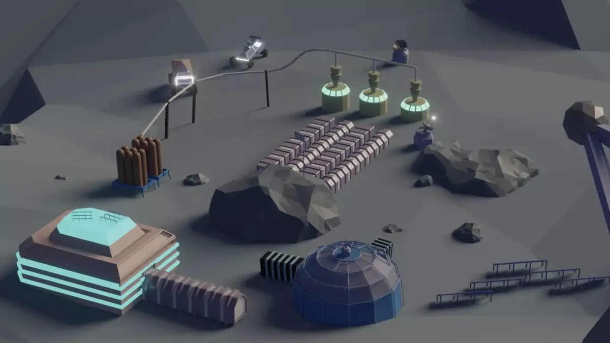 Low Poly Style Stylized Space Station Environment Low-poly 3D model