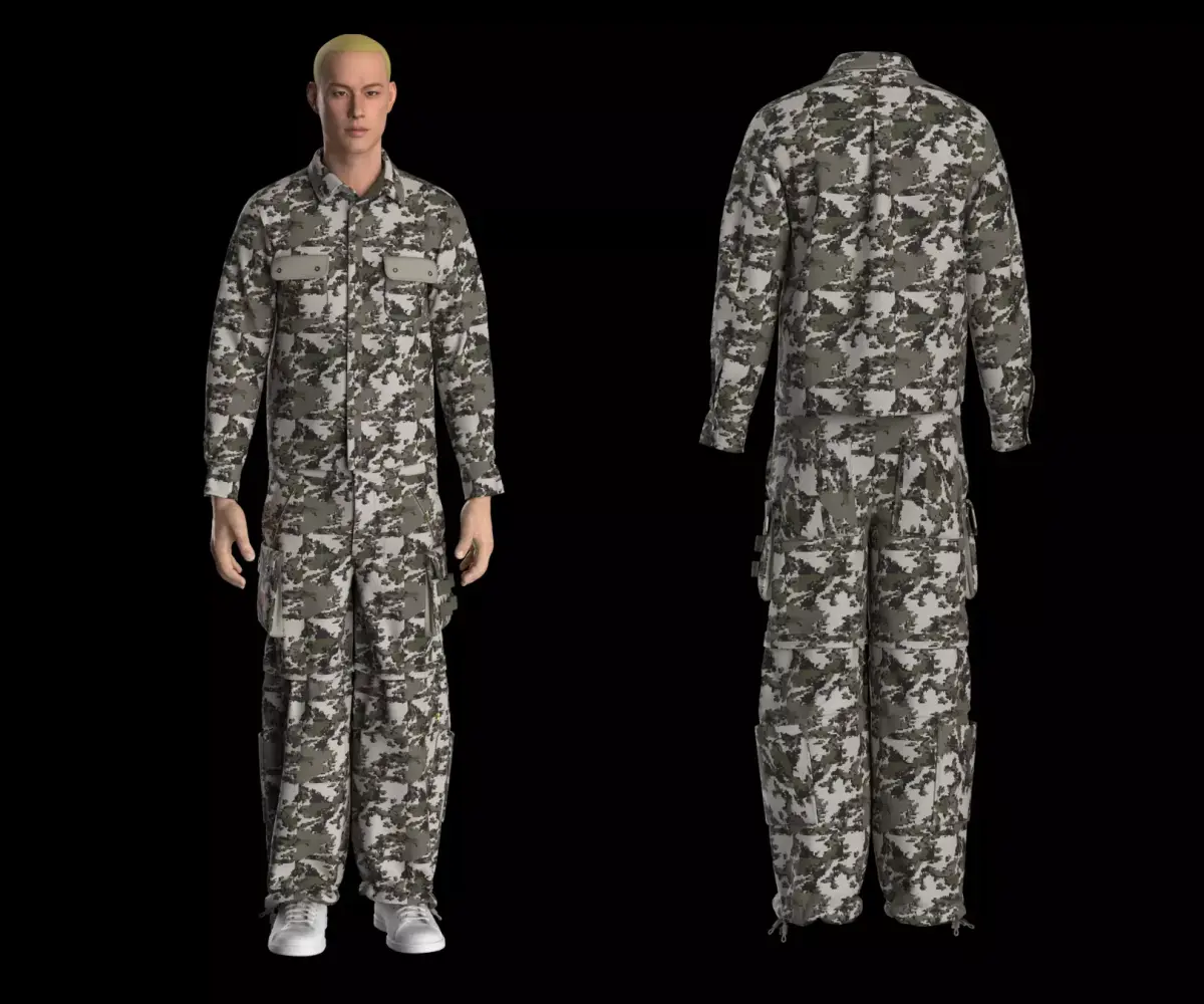 Urban Digital Camo Clothing Pack Low-poly 3D model