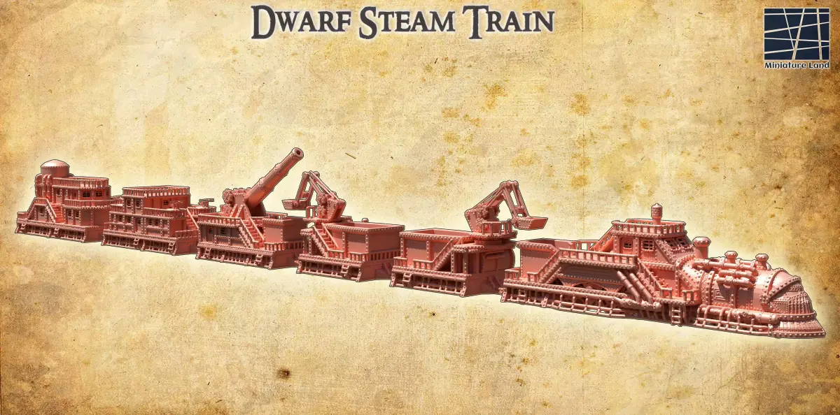 Dwarf Steam Train model 28 mm 3D print model purchase