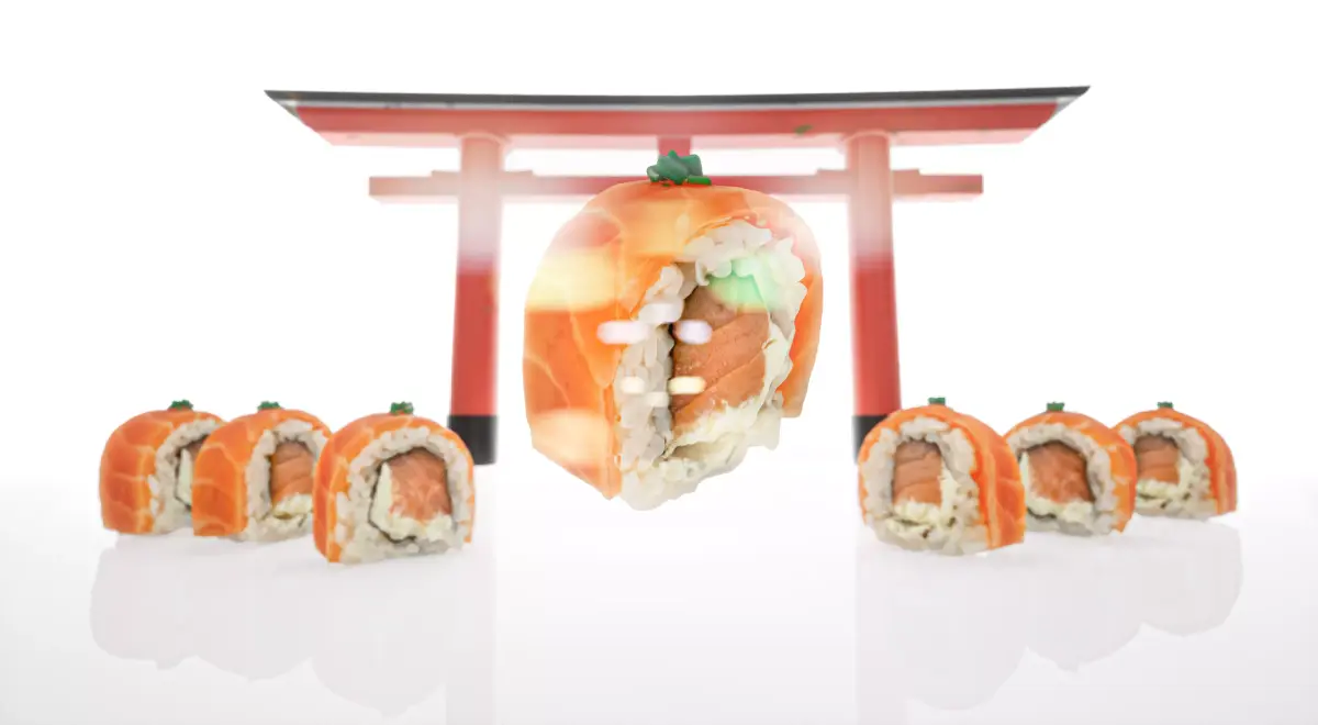 Sushi Philadelphia lite Realistic 3d model Low-poly 3D model