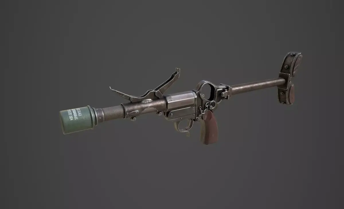 WWII German Grenade Launcher Full Pack Low-poly 3D model