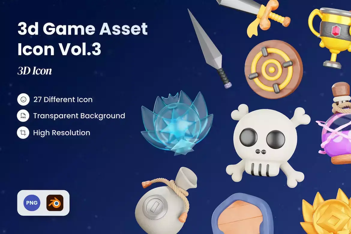 3d Game Asset Icon 3D model