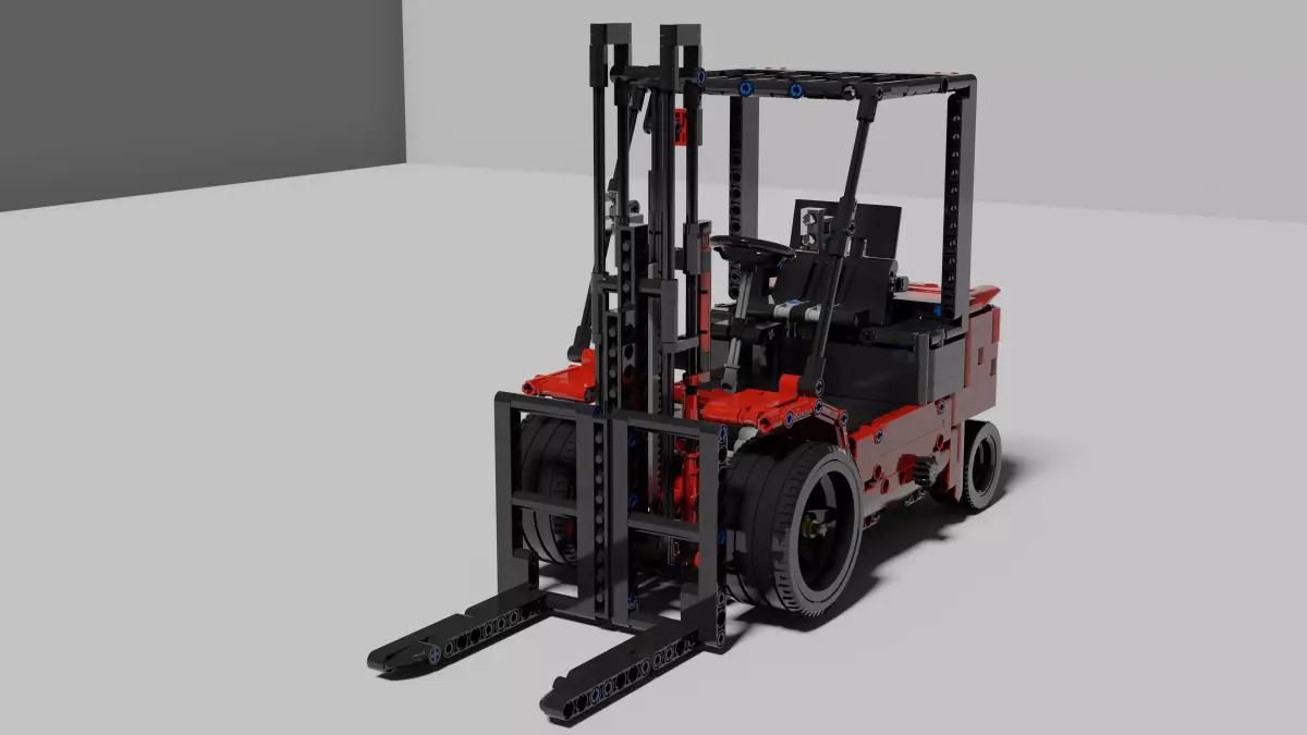 Lego Forklift Technic Free low-poly 3D model