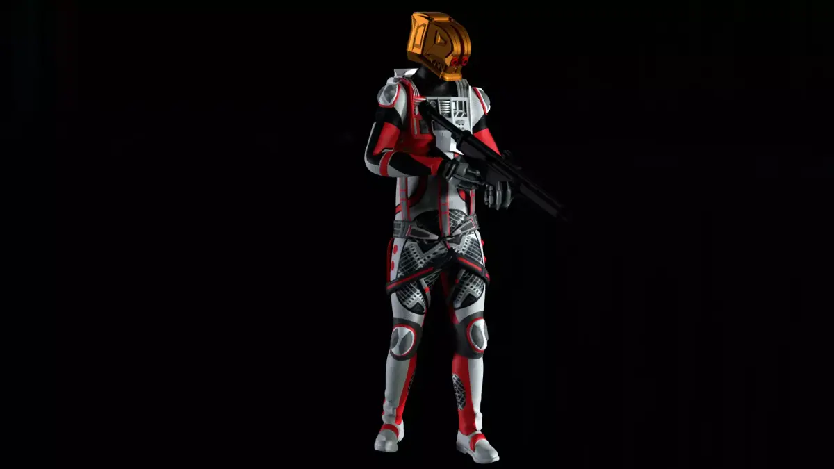 Robot Soldier - Assault Soldier Low-poly 3D model 5