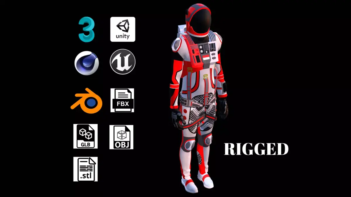 Astronaut Spacesuit Indonesia 3D model
