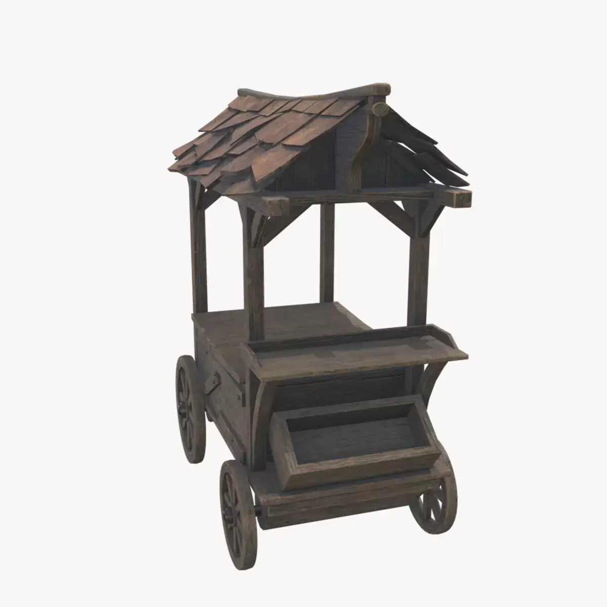 Medieval Cart V09 Low-poly 3D model