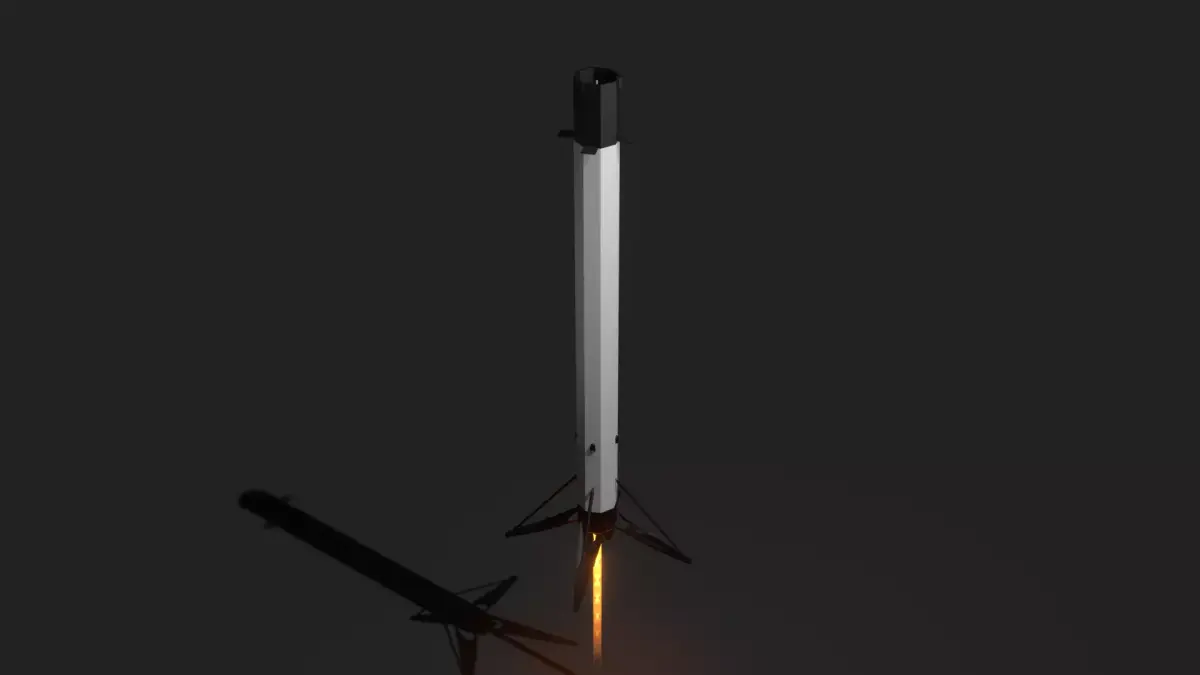 Falcon 9 - Low Poly rocket Low-poly 3D model