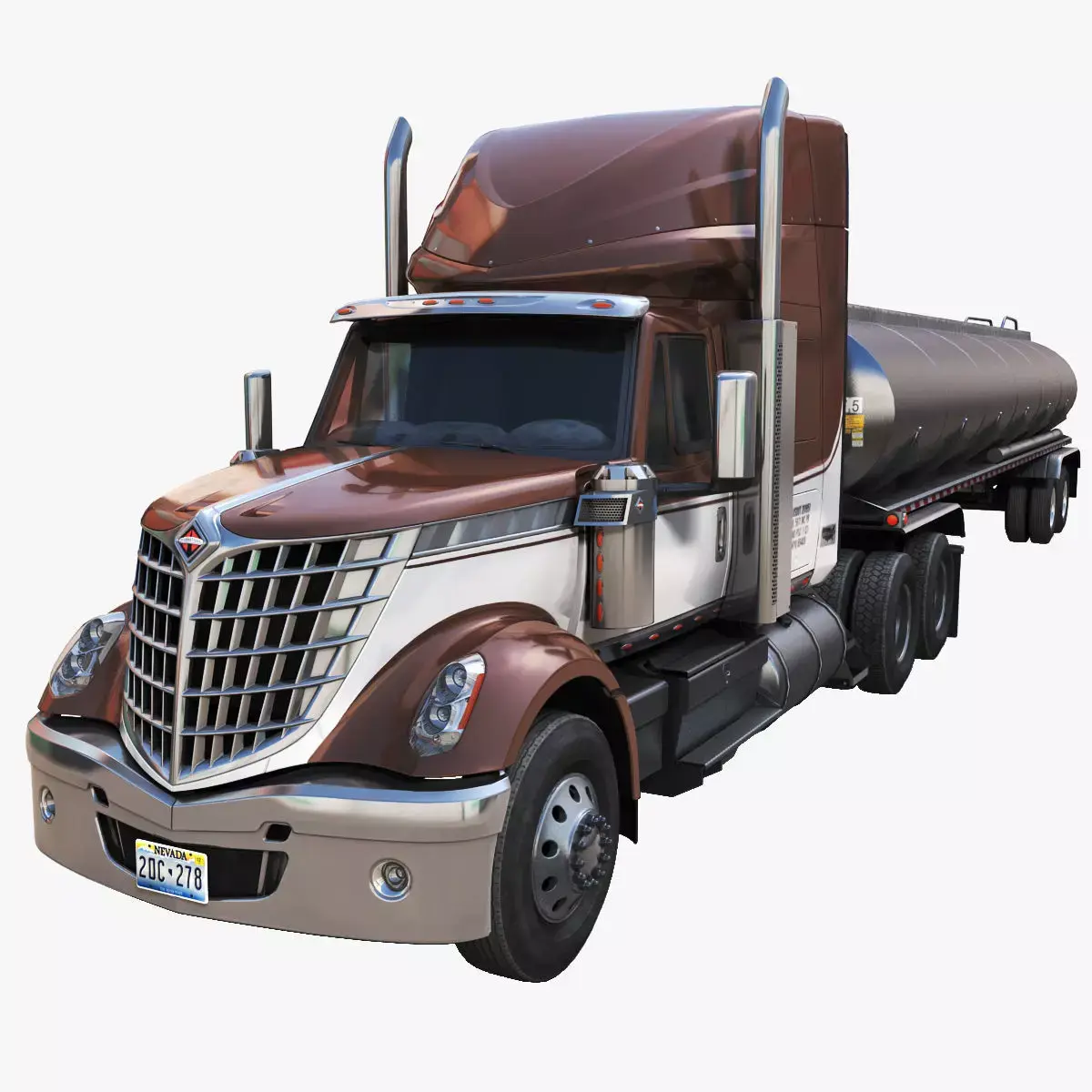 International LoneStar fuel trailer Low-poly 3D model