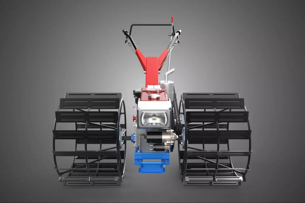 WALK BEHIND TRACTOR DOUBLE TREAD LONG WIDE TRACK CAGE WHEEL TIRE 3D model