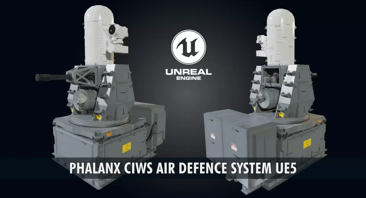 Phalanx CIWS Air Defence System Low-poly 3D model