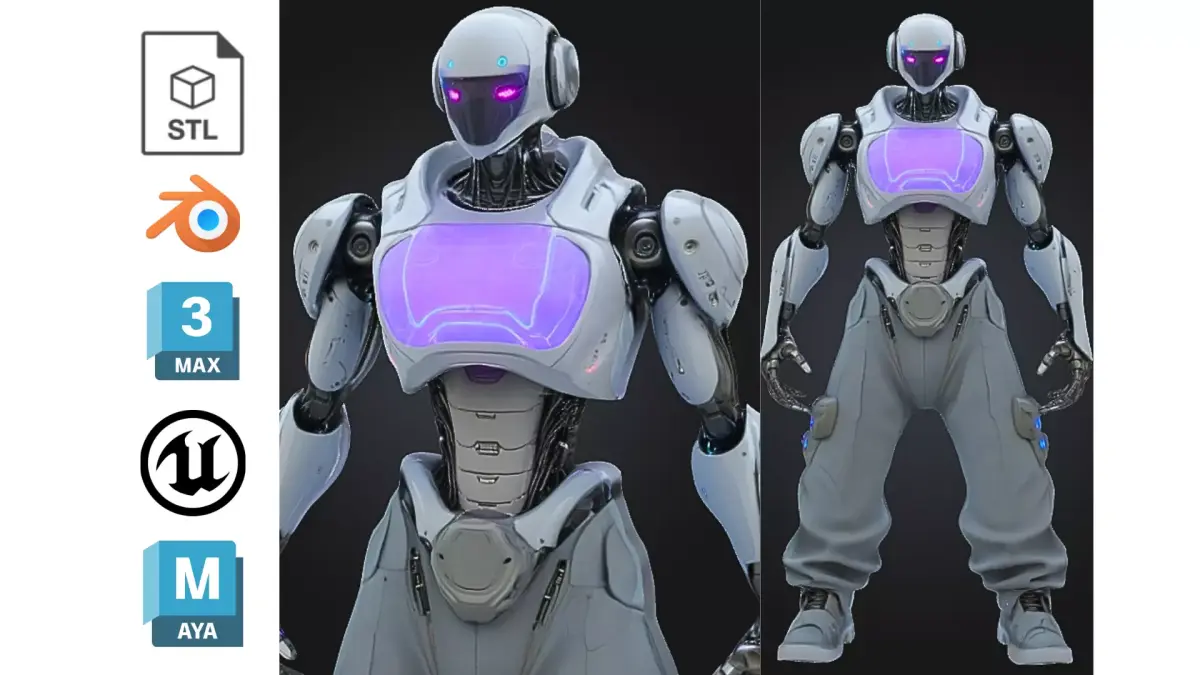 Advanced Humanoid Robot Low-poly 3D model