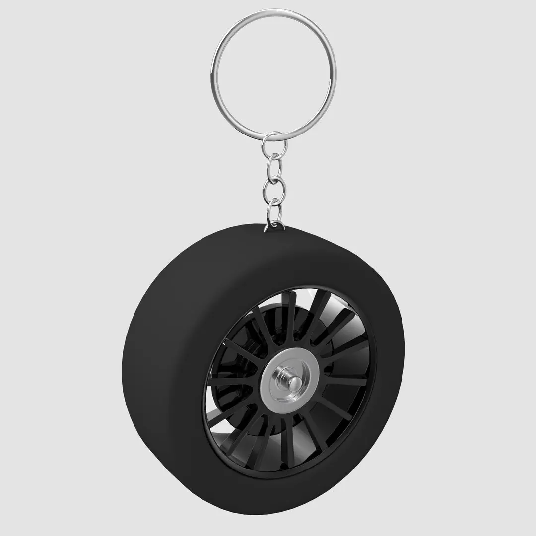 Sports Car Wheel Keychain 3D model