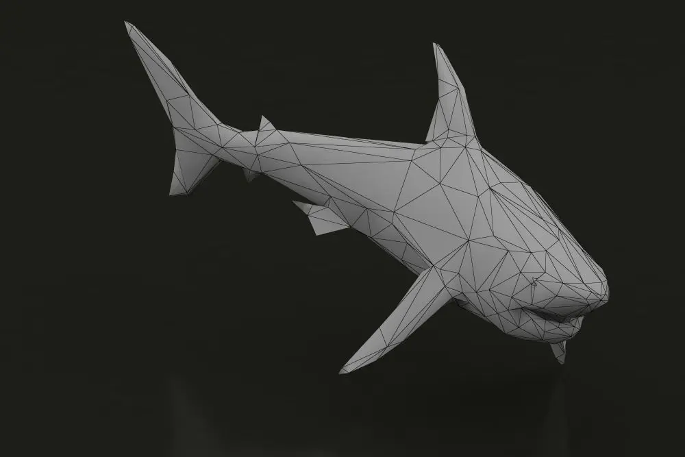 Low Poly Great White Shark Low-poly 3D model purchase