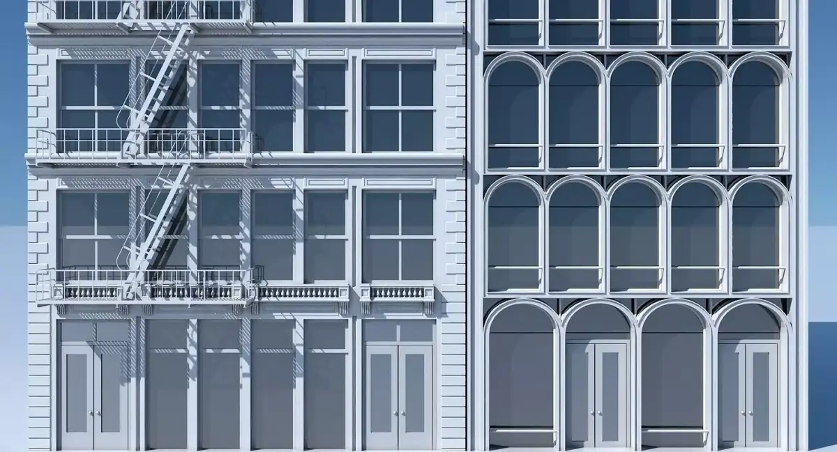 Commercial Building Facade 10 3D model