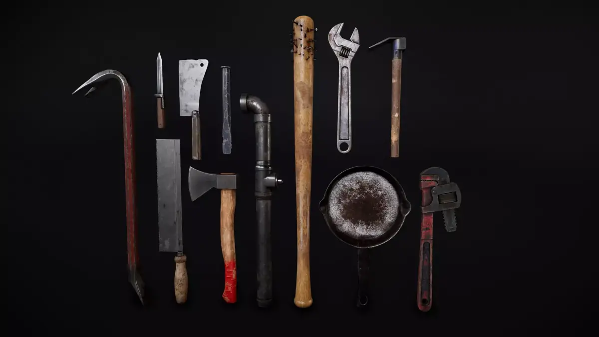 Survival Weapons and Tools Low-poly 3D model