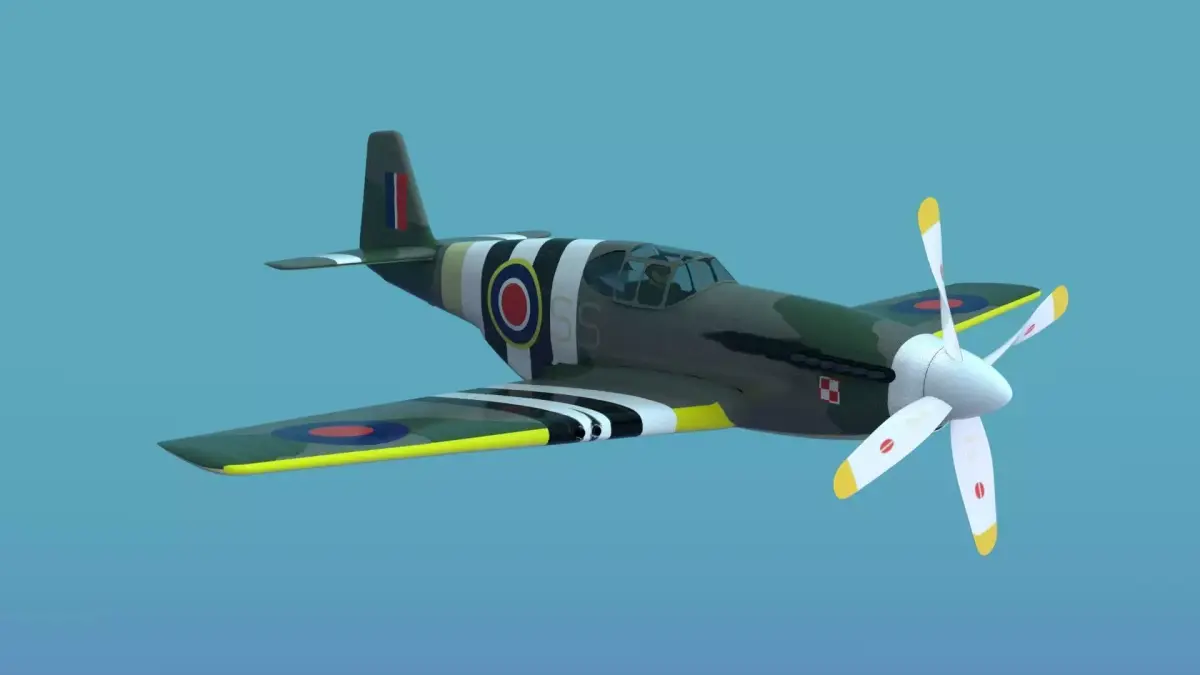 P51B Mustang wwII airplane 3D model
