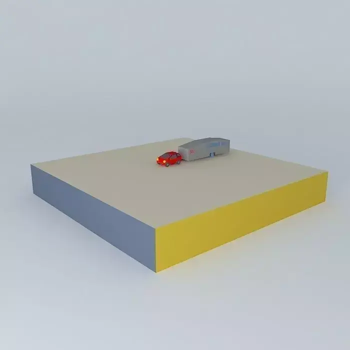 sketchyphysics  smart car pulling a 5th wheel Free 3D model