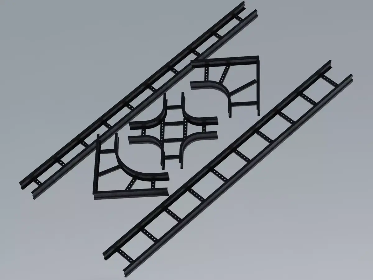 Standard Steel Ladder Type Cable Trays 3D model