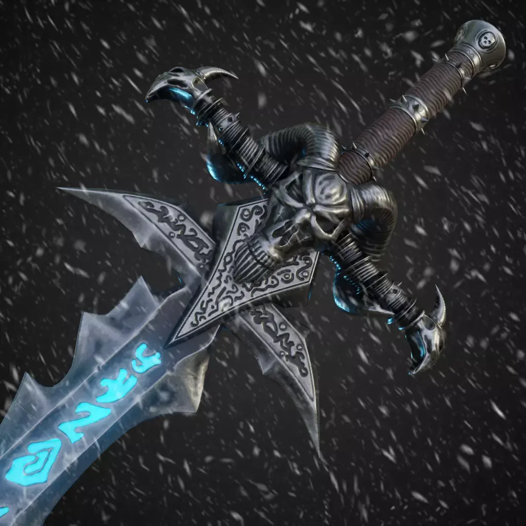 FROSTMOURNE sword with glow Low-poly 3D model