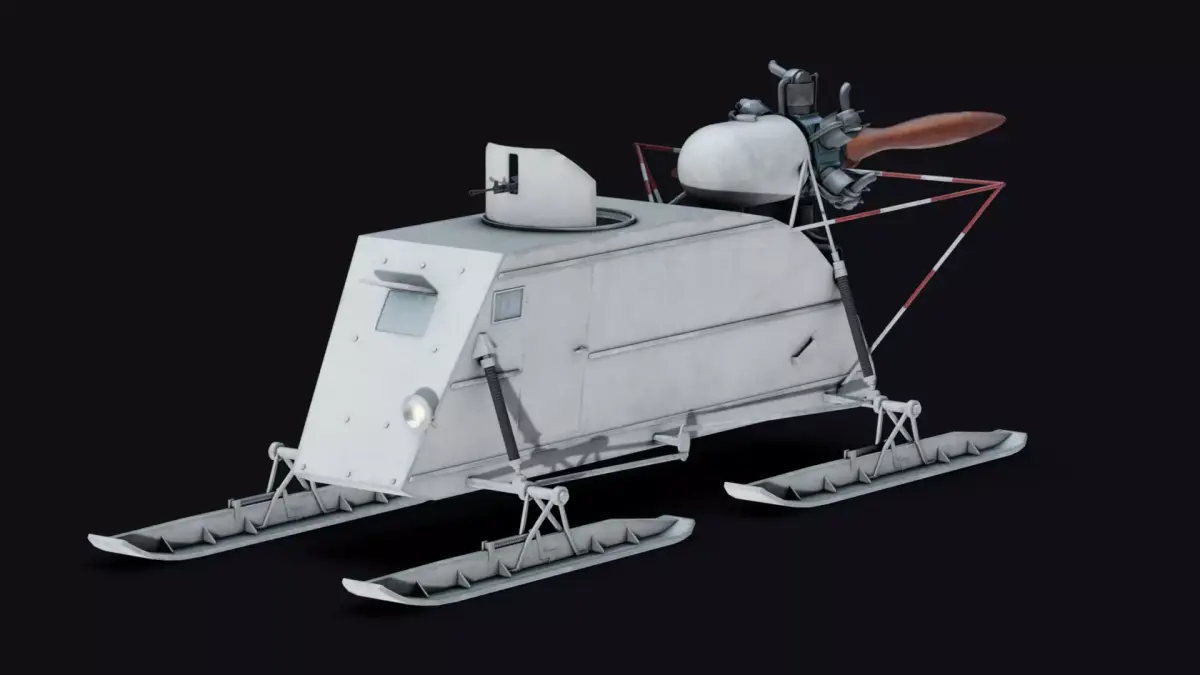 NKL-26 Soviet Aerosan Low-poly 3D model