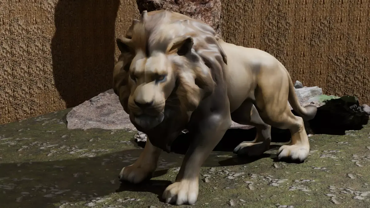 Agressive Lion 3d Model  3D model