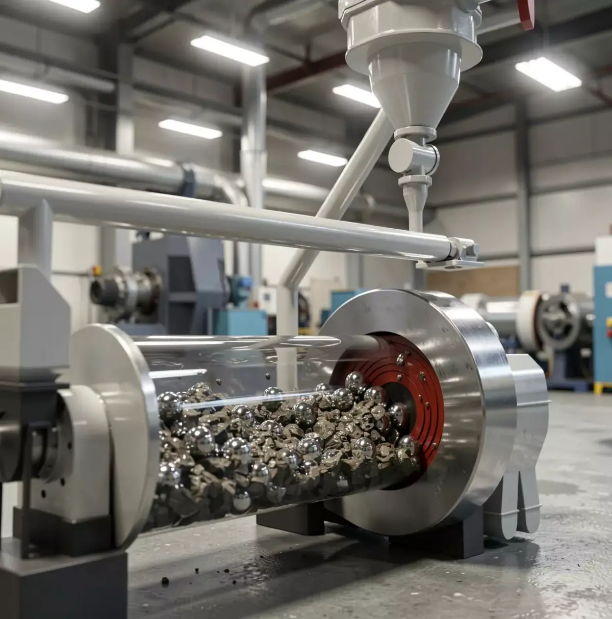 Animated Ball Mill and Classifier Rock Simulation 3D model