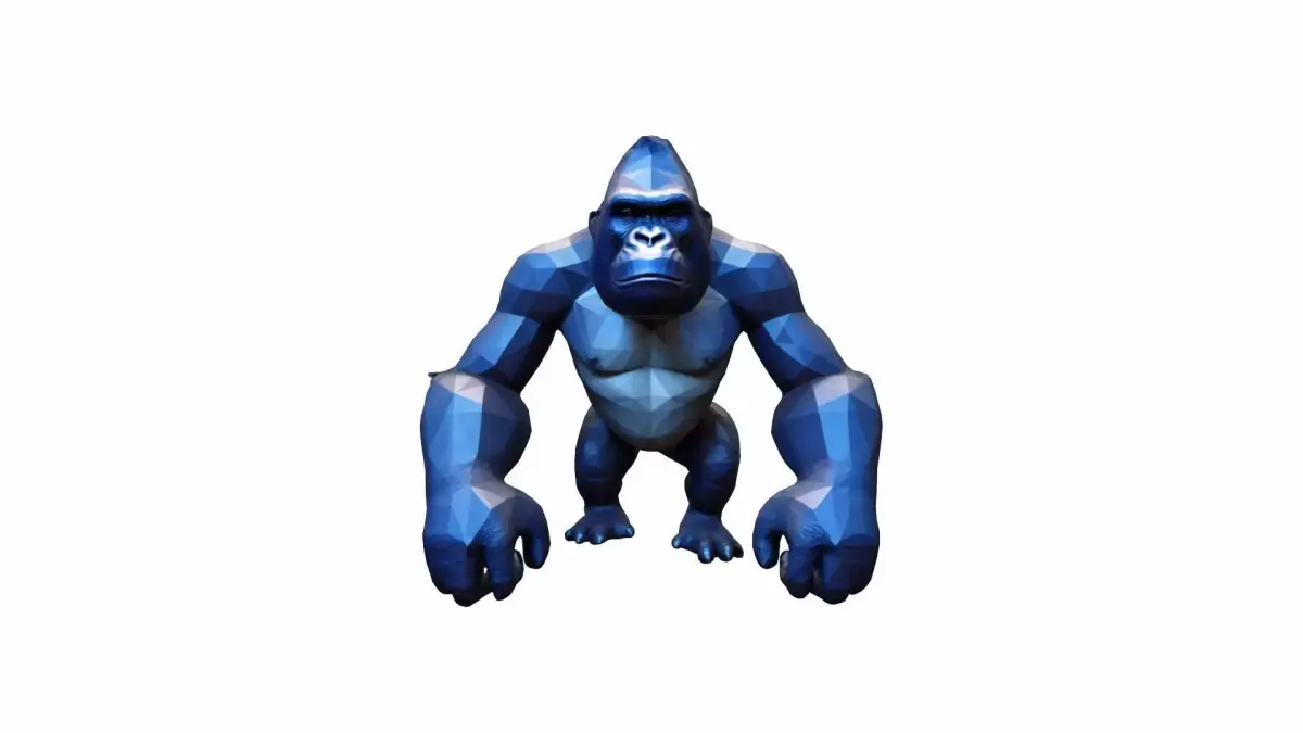 Portrait Powerful Dominant Gorilla 3d Render 3D model