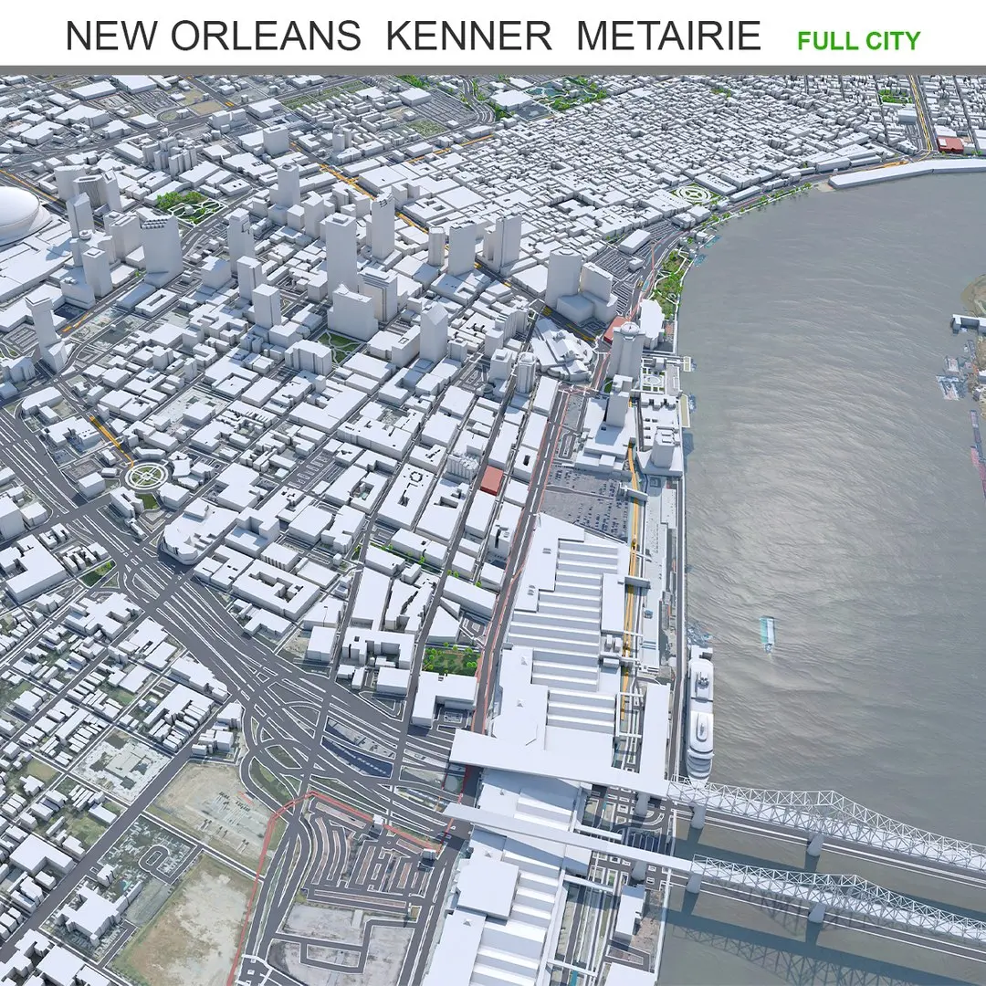 New Orleans Kenner Metairie in Louisiana USA 3D model