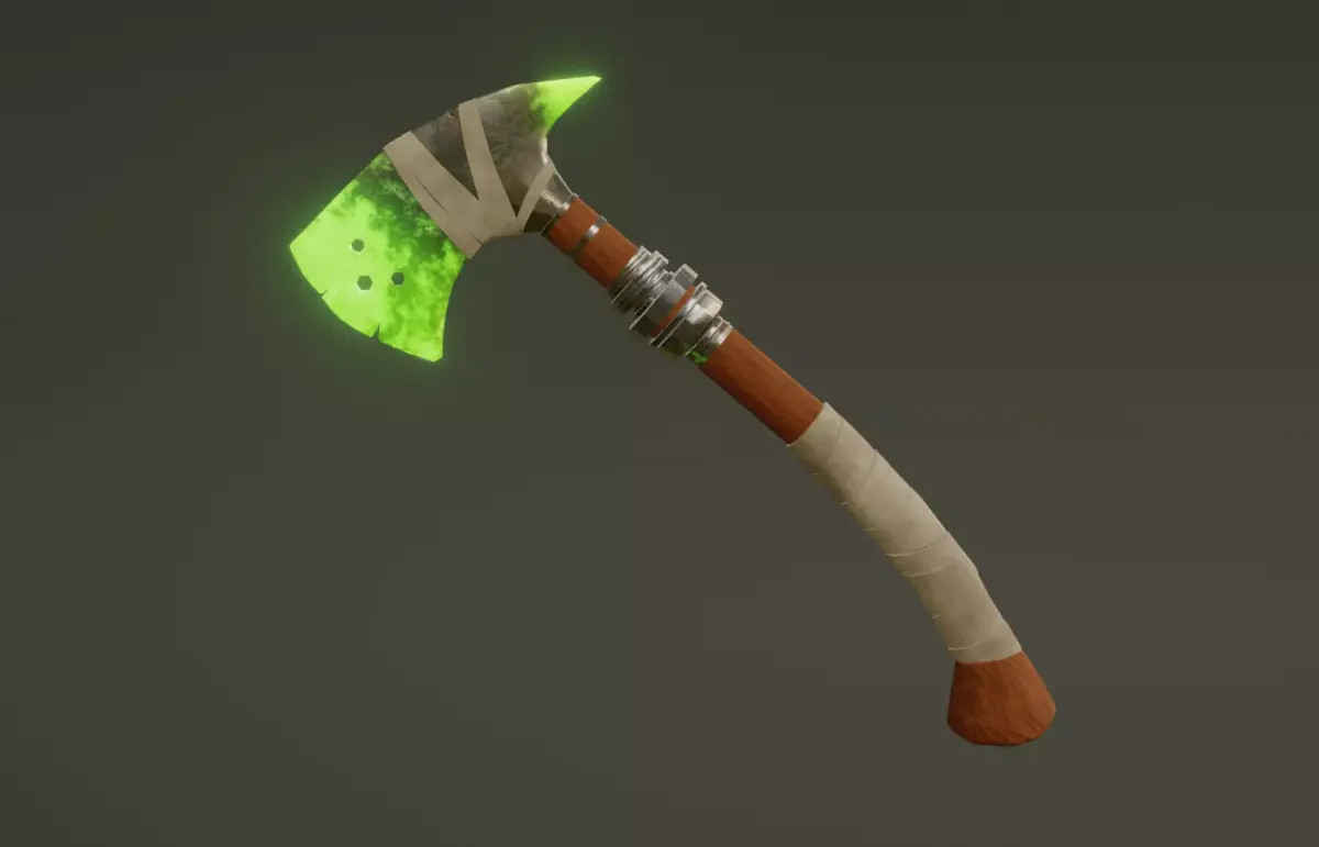 Poison Axe - Elemental Axe - Model 01 Low-poly 3D model