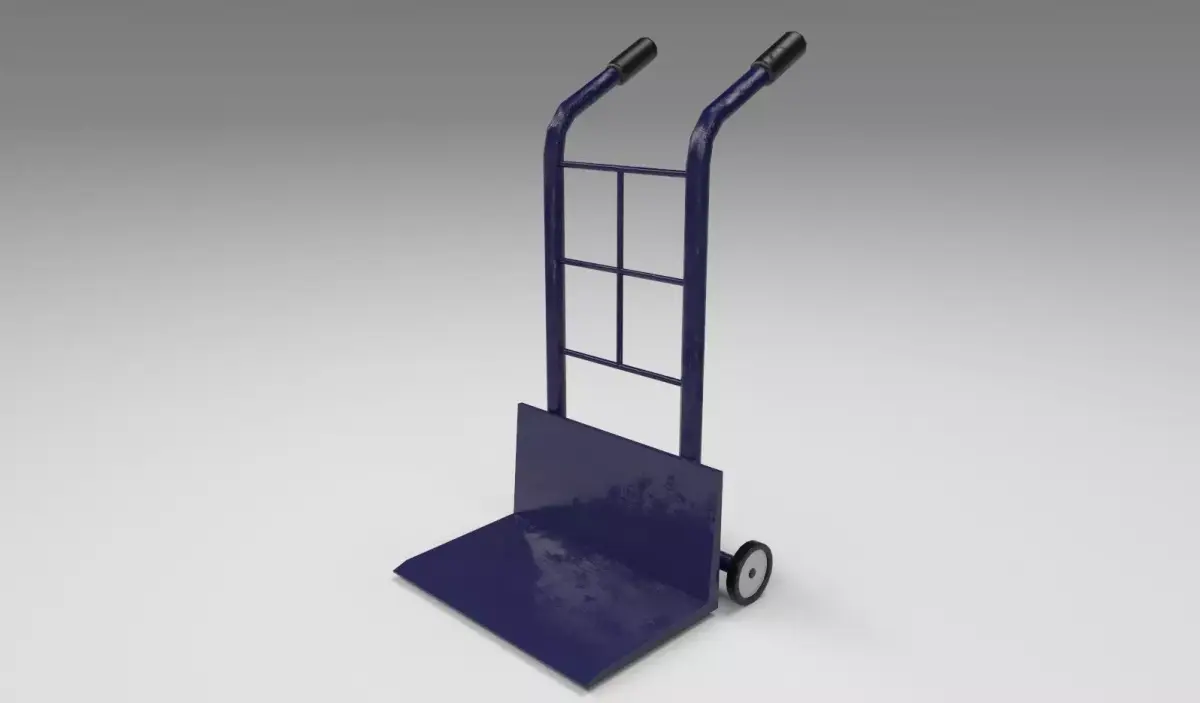 Wheelbarrow hand truck Low-poly 3D model