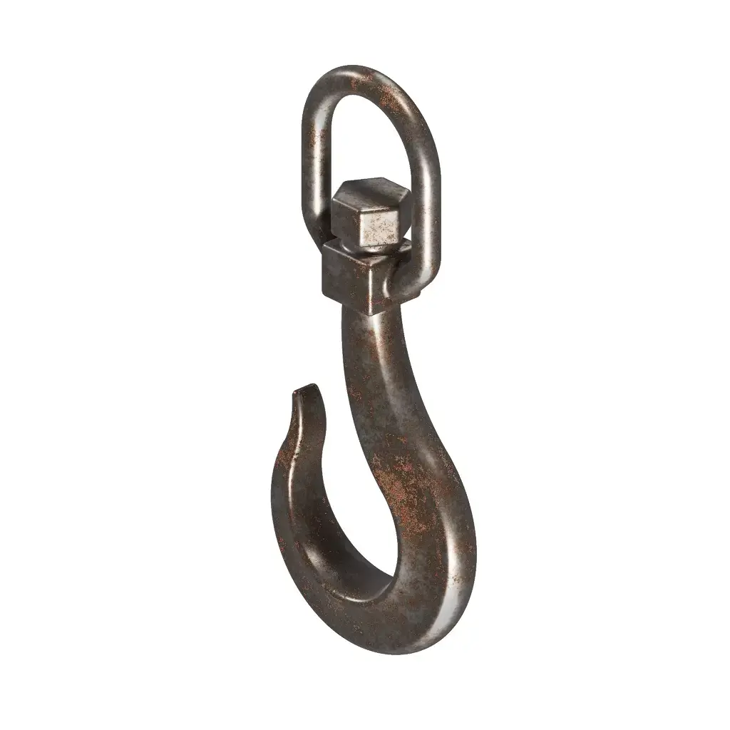 Rusty Industrial Crane Hook 3D model