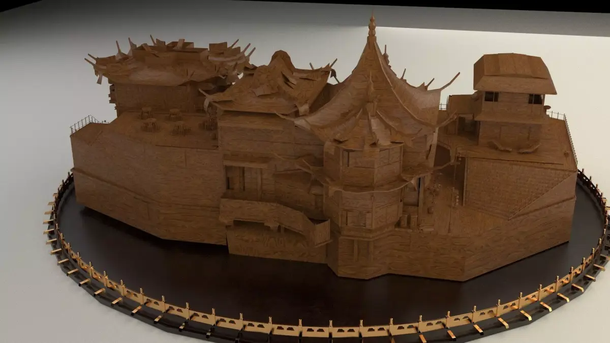 Chinese ancient house  3D model 16