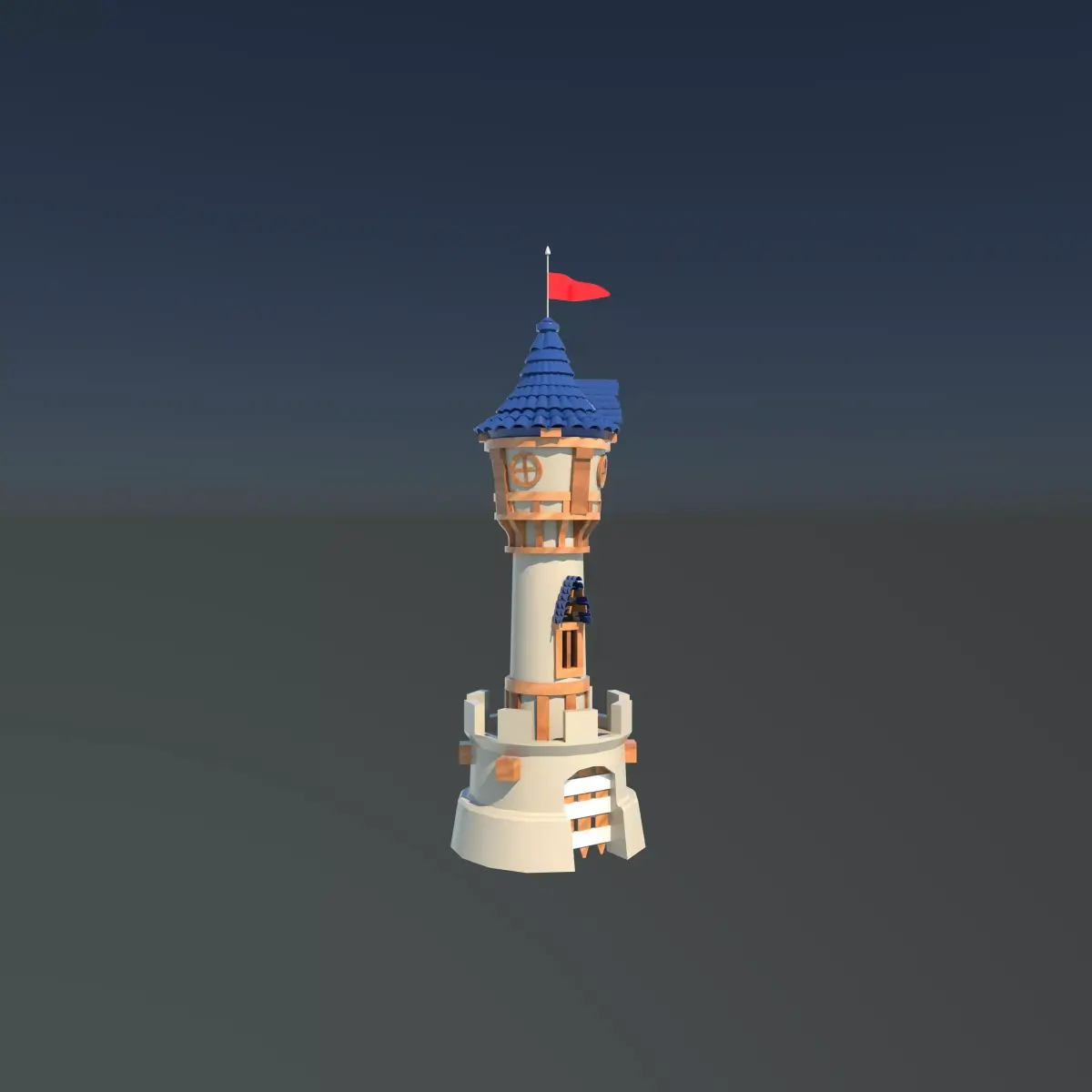 little Castle Tower Low-poly 3D model
