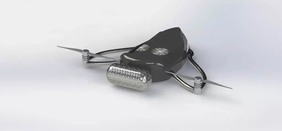 Uncrewed aerial vehicle with fuel-consuming cell 3D model