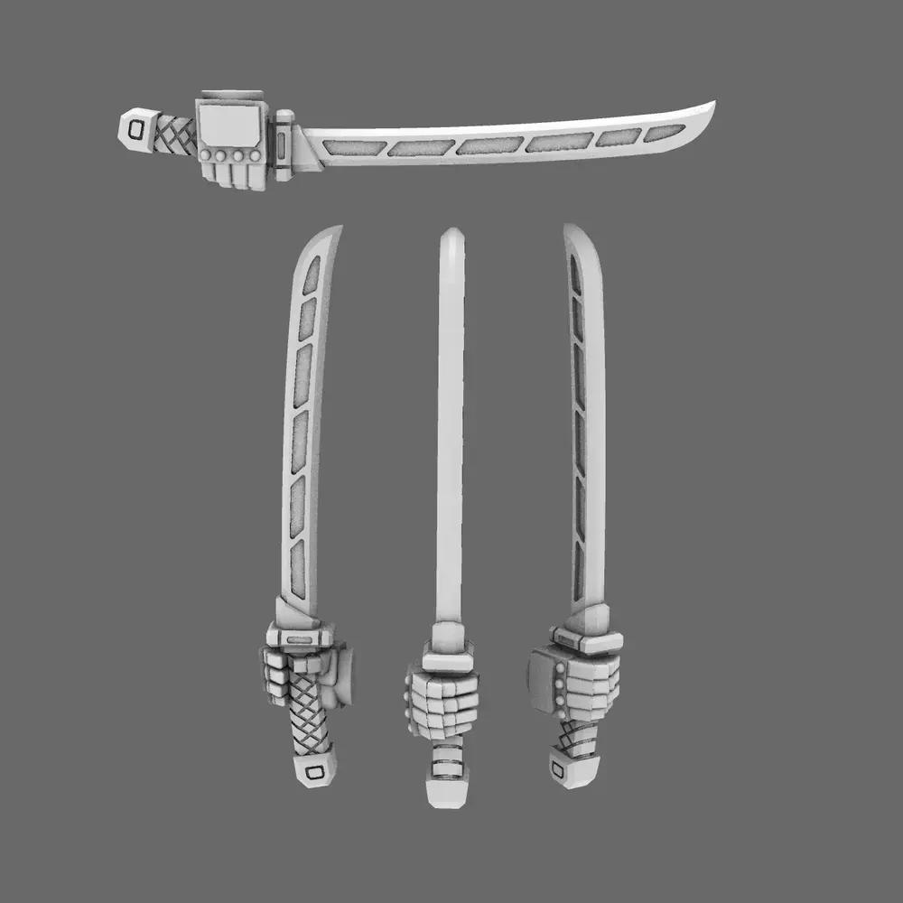 Cyber Samurai Techno Katana Type A RIGHT 3D print model