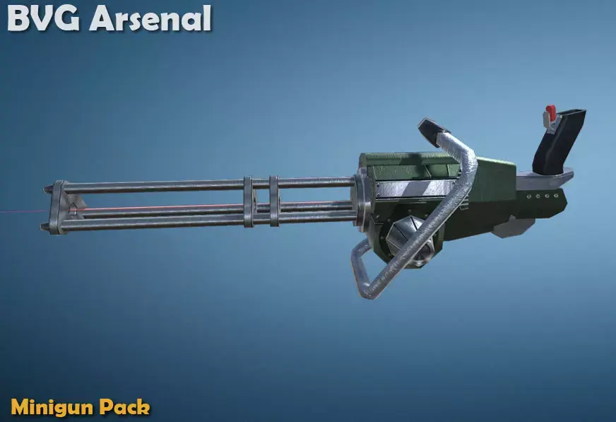 Minigun pack - HQ Low-poly 3D model
