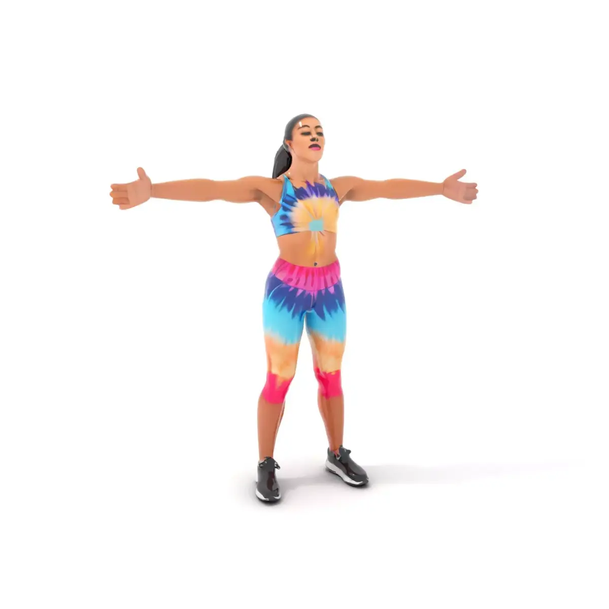 TieDye Fitness Attire model pack Low-poly 3D model