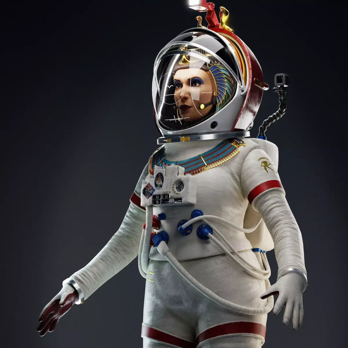 Female Pharaoh Astronaut - Female Character Design Challenge 3D model